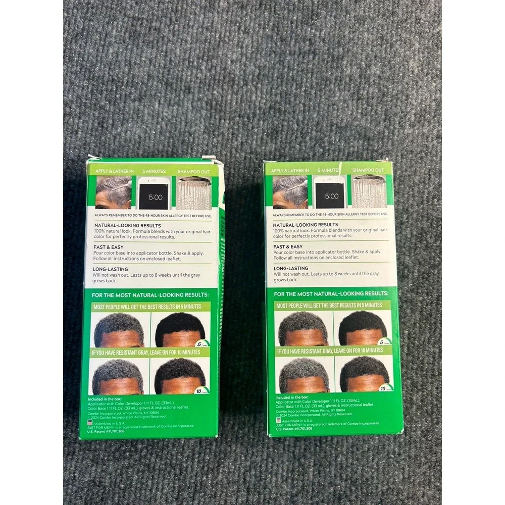 Just For Men Shampoo In #H-60 Hair Color Jet Black Brand‎ New Lot Of 2